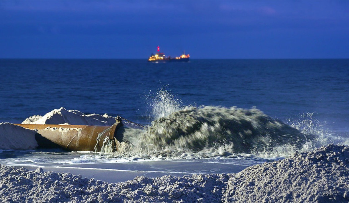 Sandvorspülungen auf Sylt nachts